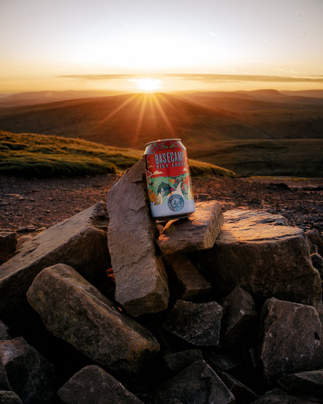 Beer can on mountain